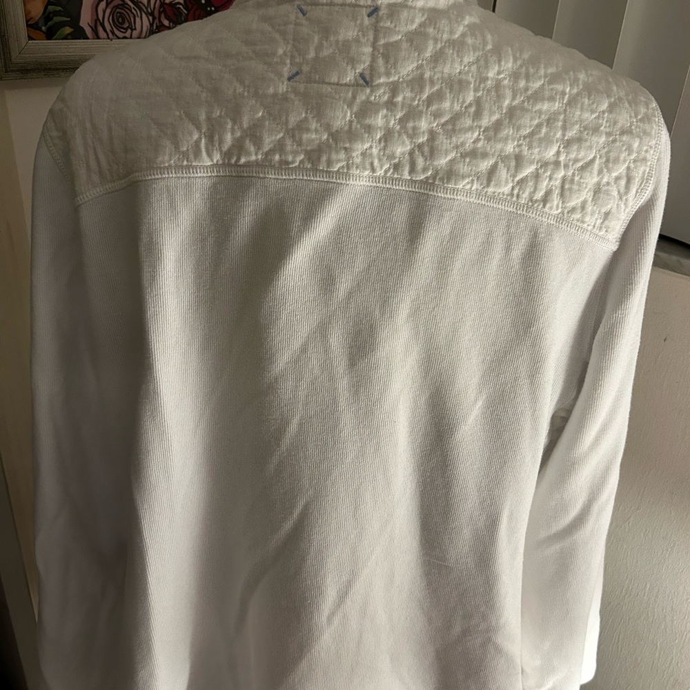 Tommy Bahama Women's Half Zip Sweatshirt - White XL - Picture 5 of 10